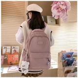  Balo dù trơn đơn giản cho học sinh, ba lo đi học, cặp sách cấp 2, 3, sinh viên, đi du lịch đựng vừa laptop BLXX01 