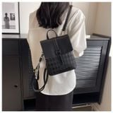  Balo da mini cho nữ, Lb56 chất Pu cao cấp, hàng Quảng Châu thích hợp đi làm, đi học, hay du lịch nắp gập cổ điển kiểu ô trám 