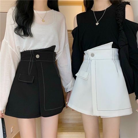  Quần giả váy đắp chéo eo, chỉ nổi sành điệu cho nữ, chất kaki đẹp, size SM, mã QV01 