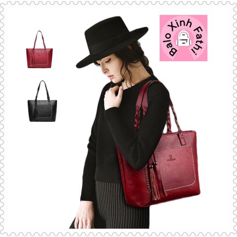  Túi da đeo vai quai thắt tết SARA, túi du lịch, túi công sở, túi đi chơi FTT24 