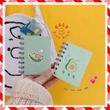  Sổ  vở lò xo mini cầm tay, giấy dày, sổ ghi kế hoạch, note hình quả bơ xinh xắn 