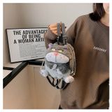  Balo mini kiêm túi đeo chéo thú bông hình con mèo đáng yêu, chất lông 