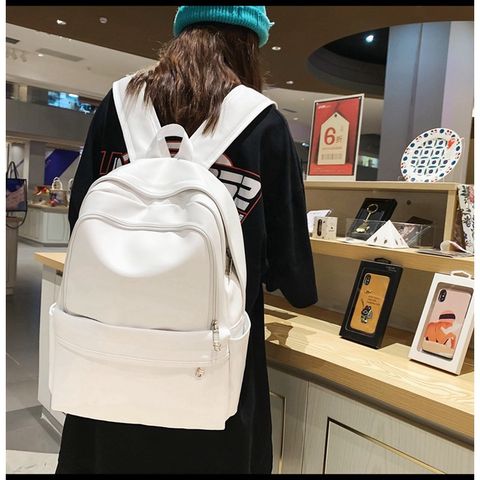  Balo da trơn cơ bản size lớn đựng vừa laptop, phù hợp học sinh sinh viên, đi làm đi chơi LB51 