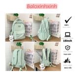  Balo dù trơn đơn giản cho học sinh, ba lo đi học, cặp sách cấp 2, 3, sinh viên, đi du lịch đựng vừa laptop BLXX01 