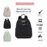  Balo dù size trung kích cỡ vừa giấy A4, nhiều ngăn đa năng, dùng đi chơi, đi làm phong cách Hàn Quốc thanh lịch mã VP44 
