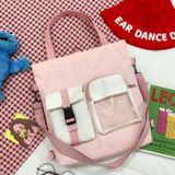  Túi tole kiêm balo túi phối màu,  có thể đựng sách vở, A4, chất vải bố dày dặn, thích hợp đi học, đi dạo phố 