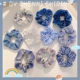  Dây buộc tóc vải Scrunchies nhiều màu lựa chọn 
