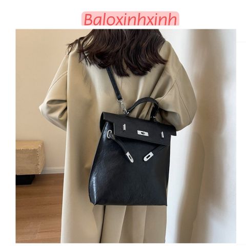  Balo nắp gập công sở nữ sang trọng quý phái, kích thước 30x31 vừa A4, ba lô đi làm, đi chơi Vp46 