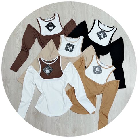  Áo yếm cổ tay dài Freesize 