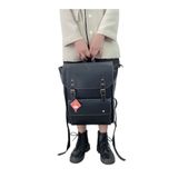  Balo da PU đi học, đựng laptop, thiết kế nắp gập, trượt nước, balo da nam nữ mã LB53 