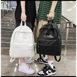  Balo da nam Xinh Xinh chất da PU kiểu trơn đơn giản, cặp sách đi học đẹp cho nữ, túi da mẫu mới thời trang cỡ lớn LB64 