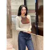  Áo yếm cổ tay dài Freesize 