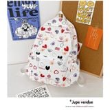  Balo hoạ tiết tim hoa dễ thương, hot trend balo nữ, học sinh sinh viên. 