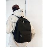  Balo trơn đen Xinh Xinh nam nữ đơn giản, đi học, du lịch, chất dù cỡ vừa giá rẻ, cặp sách học sinh, túi đeo 2 vai VP83 