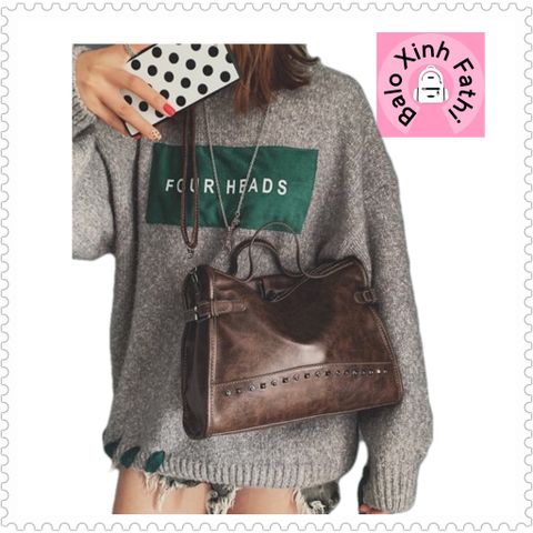  Túi da công sở mềm viền đá  FEDORA GEMMA FTT13 