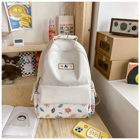  Balo hoạ tiết lá AV, mẫu cơ bản đi học, đi chơi, đựng laptop 