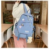  Balo nắp cài thiết kế dễ thương, nhiều ngăn đi học, du lịch, đựng lap, cặp sách học sinh, túi giá rẻ mã BV78 