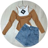  Áo yếm cổ tay dài Freesize 