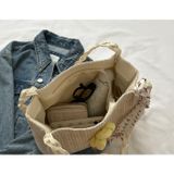  Túi tole đeo vai Xinh Xinh đi biển, du lịch, giỏ chụp ảnh đính hoa thủ công mẫu mới hàng đẹp cho nữ BLXX11 