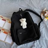  Balo trơn đen Xinh Xinh nam nữ đơn giản, đi học, du lịch, chất dù cỡ vừa giá rẻ, cặp sách học sinh, túi đeo 2 vai VP83 