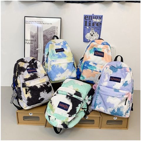  Balo bông hoạ tiết màu loang độc lạ đi học đi chơi học sinh sinh viên 