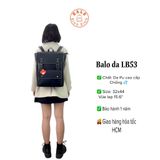  Balo da PU đi học, đựng laptop, thiết kế nắp gập, trượt nước, balo da nam nữ mã LB53 