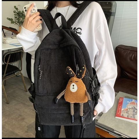  Balo chất nhung trơn dày, kiểu dáng Hàn Quốc 