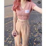  Áo croptop tay ngắn thêu hình giá rẻ 