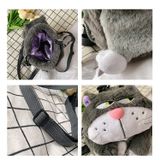  Balo mini kiêm túi đeo chéo thú bông hình con mèo đáng yêu, chất lông 