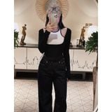  Áo yếm cổ tay dài Freesize 