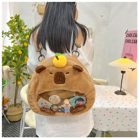  Balo capybara Xinh Xinh phom tròn cỡ to, cặp sách đi học, túi đeo nam nữ mẫu mới rẻ đẹp 