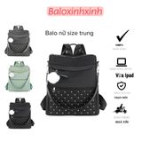  Balo dù trơn đơn giản kiêm túi đeo vai nữ, size vừa thiết kế Hàn Quốc thanh lịch mã VP42 