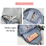  Balo trơn đơn giản, kiểu Hàn Quốc cho nam nữ, đi du lịch, đi học cỡ lớn, cặp sách học sinh, ba lô laptop mẫu mới mã Bv74 