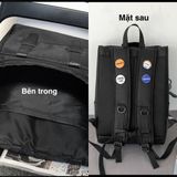  Balo kiểu Hàn Quốc, balo nam nữ chống nước, balo học sinh, sinh viên dáng hộp phối logo 