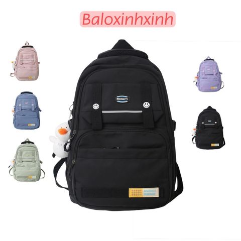  Balo trơn Xinh Xinh nhiều ngăn cho nữ, balo đẹp đi học cỡ to đựng laptop, cặp nam sinh Bv84 