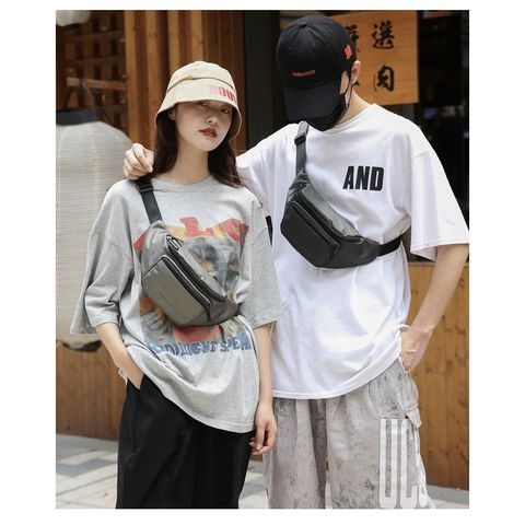  Túi bao tử in chữ, túi đeo chéo nam nữ 