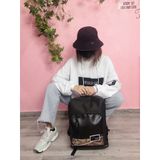  Balo phom vuông họa tiết lá năng động, Ba lô đi học đi chơi phong cách Mã sản phẩm FT28 