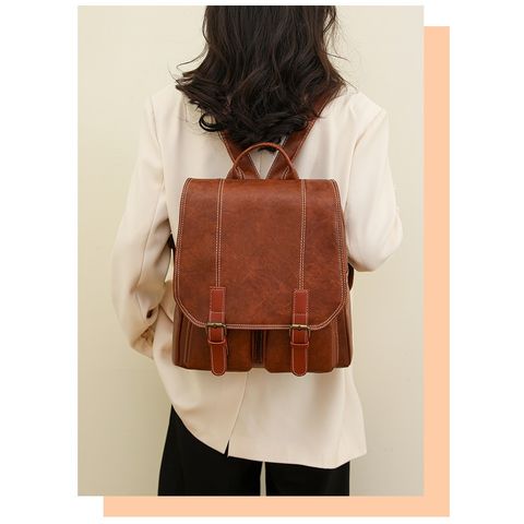  Balo Xinh Xinh da size vừa nắp gập cổ điển thời trang nữ style hàn Quốc LB66 