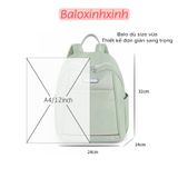  Balo dù size trung kích cỡ vừa giấy A4, nhiều ngăn đa năng, dùng đi chơi, đi làm phong cách Hàn Quốc thanh lịch mã VP44 
