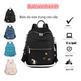  Balo nữ sai vừa du lịch, công sở thêu họa tiết đẹp kích cỡ 26x32 vừa khổ A4 kiêm túi đeo vai kiểu dáng Hàn Quốc mã VP43 