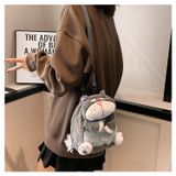  Balo mini kiêm túi đeo chéo thú bông hình con mèo đáng yêu, chất lông 