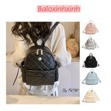  Balo da mềm Xinh Xinh chần ô sang chảnh mẫu mới, đi chơi, túi thời trang nữ đẹp, giá rẻ 25cm, cặp đeo du lịch LB65 