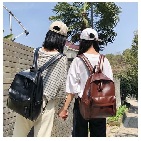  Balo Xinh Xinh da trơn basic cổ điển nam nữ Hàn Quốc thời trang mẫu mới cặp túi Hot trend LB64 