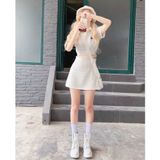  Set áo váy chữ A, bộ nữ thời trang mặc đi chơi, đi học, chất thun freesize 