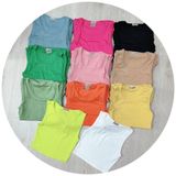  Áo Croptop ba lỗ trơn, thun cotton co giãn 4 chiều, Ôm body chất tốt, Freesize 