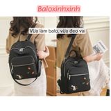  Balo nữ sai vừa du lịch, công sở thêu họa tiết đẹp kích cỡ 26x32 vừa khổ A4 kiêm túi đeo vai kiểu dáng Hàn Quốc mã VP43 