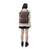  Balo da PU đi học, đựng laptop, thiết kế nắp gập, trượt nước, balo da nam nữ mã LB53 