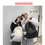  Balo chần bông Xinh Xinh nam nữ đi học, du lịch, đựng laptop 16inch, cặp sách học sinh, ba lô kẻ ô mẫu mới đẹp Bv85 