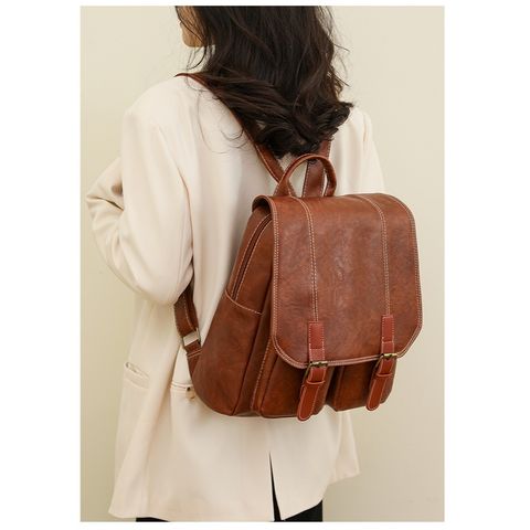  Balo Xinh Xinh da size vừa nắp gập cổ điển thời trang nữ style hàn Quốc LB66 