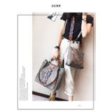  Túi da sọc thổ cẩm công sở size to FEDORA BROCADE - FTT1 